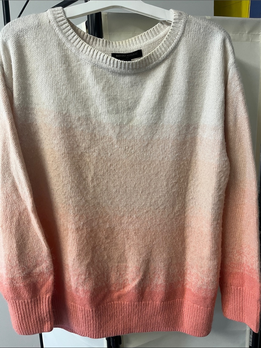 Banana Republic large ombré Pink-Cream Crewneck Sweater - Women's